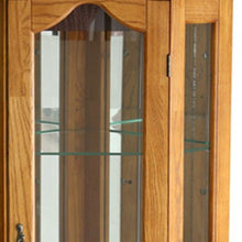 Load image into Gallery viewer, Golden Scallop Top Lighted Corner Curio Cabinet - Brown
