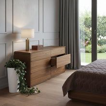 Load image into Gallery viewer, Solid Wood Six Drawer, Double Dresser - Walnut