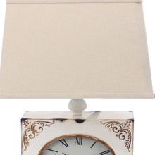 Load image into Gallery viewer, Vintage Metal Clock Base Table Lamp - White