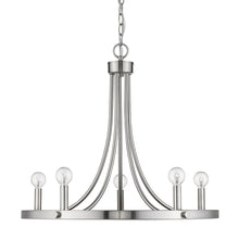 Load image into Gallery viewer, Candle Style Five Light Dimmable Chandelier - Silver