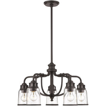 Load image into Gallery viewer, 21'' Five Light Dimmable Chandelier With Shades - Bronze