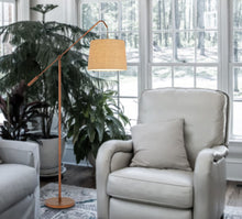 Load image into Gallery viewer, Adjustable Traditional Shaped Floor Lamp With Rust Drum Shade - Rust