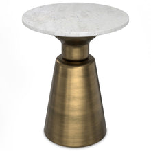 Load image into Gallery viewer, 20" Metal Round End Table Trunk Storage - Antiqued Brass