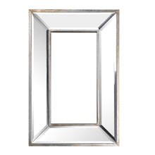 Load image into Gallery viewer, 18" Beveled Glass Framed Accent Mirror - Silver