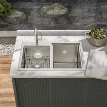 Load image into Gallery viewer, Outdoor Double Bowl Drop In Sink With Workstation - Brushed Nickel