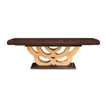 Load image into Gallery viewer, Camellia Field - Rectangular Pedestal Dining Table - Dark Brown / Gold