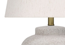 Load image into Gallery viewer, Concrete Urn Table Lamp With Abstract Empire Shade - Cream