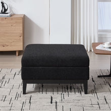 Load image into Gallery viewer, Upholstered Storage Ottoman With Reversible Lid Coffee Table With Rubberwood Legs