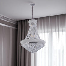 Load image into Gallery viewer, Empire Multi Light Crystal And Metal Dimmable Chandelier - Clear / Silver