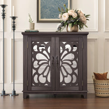 Load image into Gallery viewer, Elegant Sideboard With 2 Acrylic Mirrored Doors, Adjustable Shelf Storage