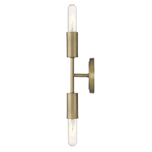 Load image into Gallery viewer, Two Light Dull Narrow Bulb Wall Light - Gold