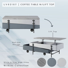 Load image into Gallery viewer, Wilkins - High Gloss Coffee Table With Lift Top - Gray / White