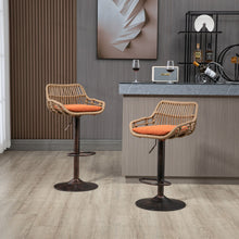 Load image into Gallery viewer, Modern Swivel Bar Stools Adjustable Counter Chairs With Footrest (Set of 2)