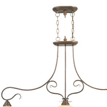 Load image into Gallery viewer, 27" Three Light Metal Dimmable Chandelier With Shades - Bronze / Cream