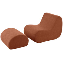 Load image into Gallery viewer, Curved Lounge Chair With Ottoman And High Resilience Foam