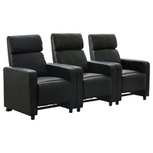 Load image into Gallery viewer, Warren - 3 Seater Reclining Home Theater - Black