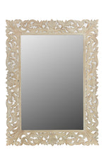 Load image into Gallery viewer, 47" Antiqued Solid Carved Scrollwork Accent Mirror - White