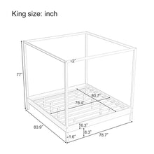 Load image into Gallery viewer, Canopy Bed Frame 4 Poster Platform Bed With Slats Support, No Box Spring Needed