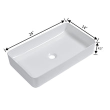 Load image into Gallery viewer, Modern Ceramic Rectangular Bathroom Vessel Sink With European Design