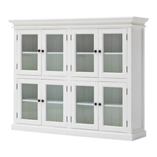 Load image into Gallery viewer, Wood And Glass Two Level Storage Cabinet - White