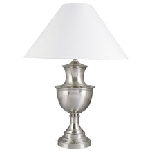 Load image into Gallery viewer, 28" Metal Urn Table Lamp With White Classic Empire Shade - Nickel