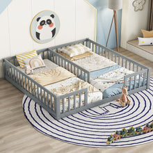 Load image into Gallery viewer, Double Floor Bed With Fence, Guardrails, Without Door