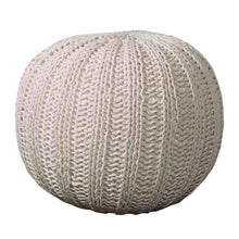 Load image into Gallery viewer, Cotton Round Ottoman - Beige