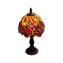 Load image into Gallery viewer, Metal Candlestick Table Lamp With Red And Black Novelty Shade - Dark Brown