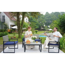 Load image into Gallery viewer, 4 Piece Patio Furniture Set With Acacia Wood Table Top And Cushions