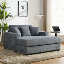 Load image into Gallery viewer, Oversized Chaise Lounger Modern Style Sofa Couch With Pillows, Charge Station & Cup Holders
