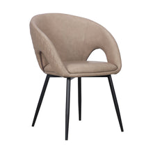 Load image into Gallery viewer, Slipcovered Upholstered Faux Leather Dining Arm Chairs (Set of 2) - Light Gray
