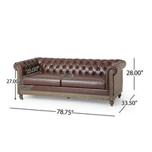 Load image into Gallery viewer, Comfy 3 Seat Sofa With Wooden Legs, Retro Style For Living Room And Study