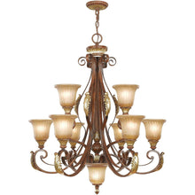 Load image into Gallery viewer, 38" Ten Light Dimmable Chandelier With Shades - Bronze
