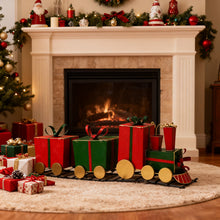 Load image into Gallery viewer, Festive Train Decor With Gift Shaped Carriages - Red