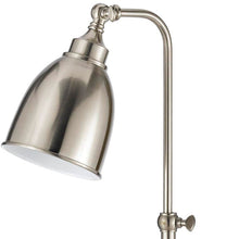 Load image into Gallery viewer, Metal Adjustable Table Lamp With Nickel Dome Shade - Nickel