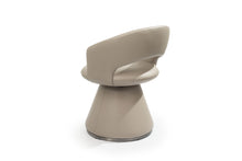 Load image into Gallery viewer, Faux Leather Steel Open Back Swivel Dining Arm Chair - Gray