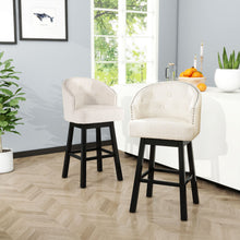 Load image into Gallery viewer, 360 Degree Swivel Bar Stool With Stunning Nailhead Trim (Set of 2)