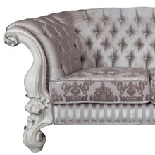 Load image into Gallery viewer, Velvet Loveseat And Toss Pillows - Ivory / Off White