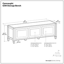 Load image into Gallery viewer, Connaught - Large Storage Bench Trunk - Dark Brown
