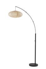 Load image into Gallery viewer, Arc Floor Lamp With Beige Solid Color Globe Shade - Black