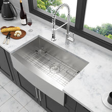 Load image into Gallery viewer, Farmhouse 36" Kitchen Sink Stainless Steel Apron Front - Brushed Nickel