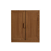 Load image into Gallery viewer, Wood Corner Accent Cabinet With Two Doors (Set of 2) - Walnut