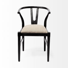 Load image into Gallery viewer, Upholstered Linen Wishbone Back Dining Side Chair - Cream