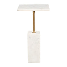 Load image into Gallery viewer, 22" Pedestal Marble End Table - White