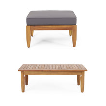 Load image into Gallery viewer, Bianca - Outdoor 3 Seater Sofa Chat Set With Ottoman - Teak
