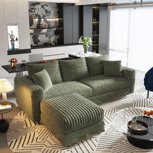 Load image into Gallery viewer, Convertible Deep Seat Sofa With Soft Pillows And Ottomans