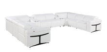 Load image into Gallery viewer, Italian Leather Modular U Shaped Ten Piece Corner Sectional With Console - White