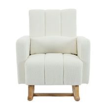 Load image into Gallery viewer, Accent Rocking Chair With Pillow, Spacious & Comfortable Seating For Living Room Or Bedroom - Cream White