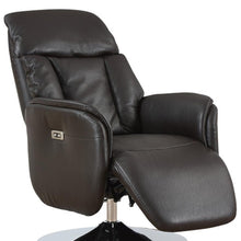 Load image into Gallery viewer, Tufted Genuine Leather Power Swivel Recliner (730573) - Brown