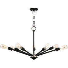 Load image into Gallery viewer, 20" Seven Light Dimmable Chandelier With Shades - Black